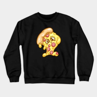 Cute Pizza Character Kawaii Slice Pepperoni Cartoon Illustration Crewneck Sweatshirt